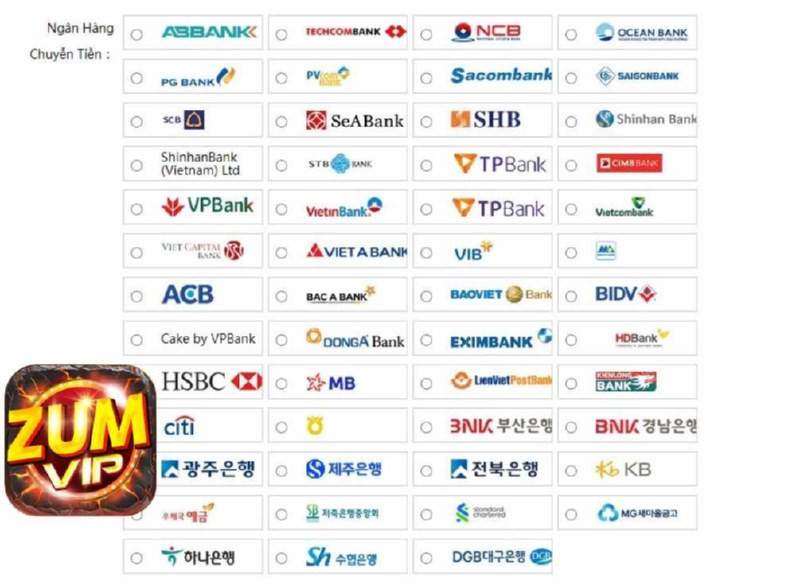 Nhà cái hỗ trợ nạp tiền qua nhiều kênh ngân hàng khác nhau.