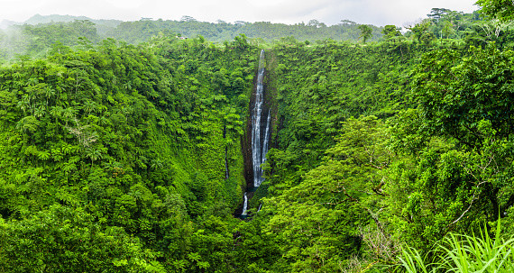 Vibrant Papapapaitai Falls On Upolu Island Samoa Stock Photo - Download Image Now - Waterfall, Color Image, Green Color - iStock