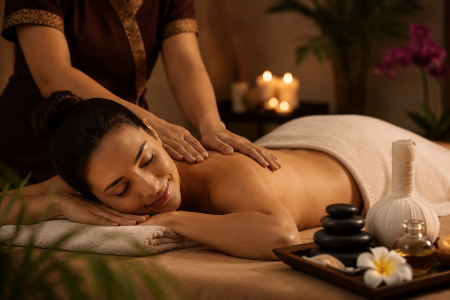 Serene spa relaxation moment