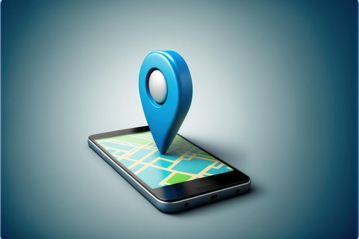 cellphonewithmaplocationiconscreenbluebackgroundgenerativeai_8033202057.jpg
