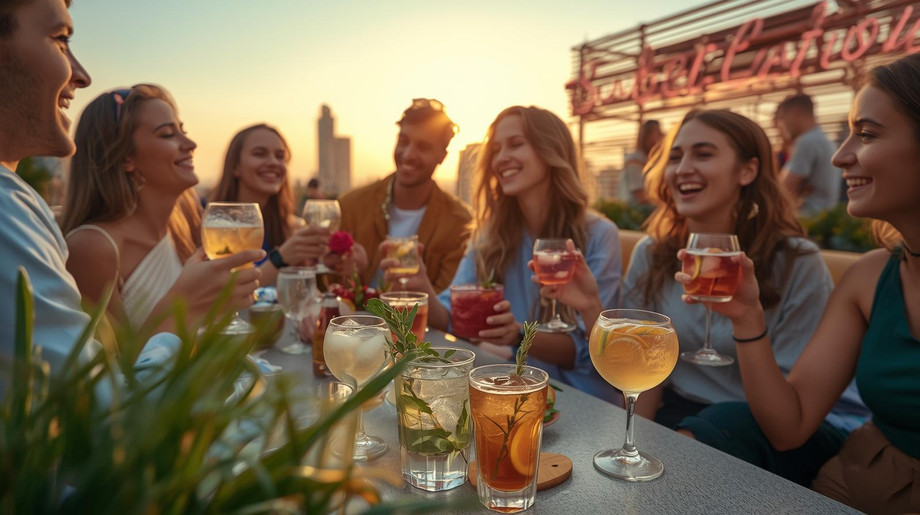 avibrantmodernrooftoppartyatsunsetfilledwithdiversegenzyoungadultslaughingandsocializingholdingstylishnonalcoholiccraftcocktailsinclearglasseswithcolorfulgarnishesthemo.jpg