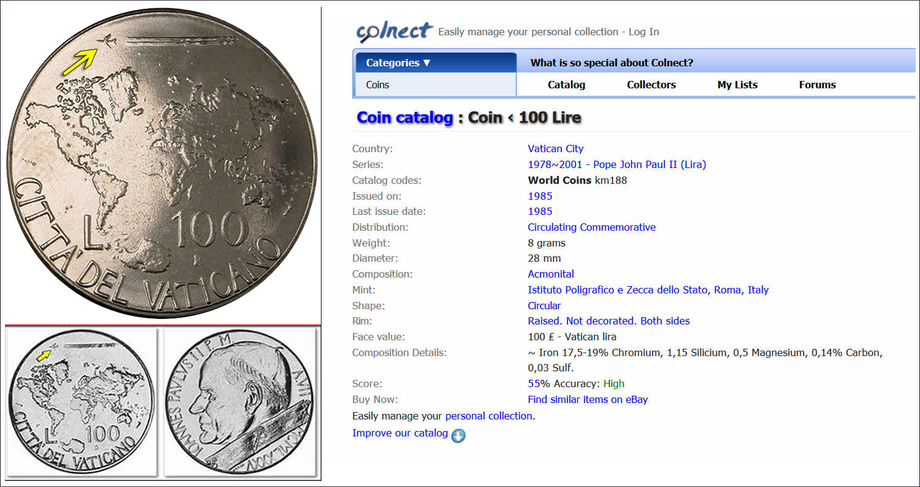 Vatican City commemorative Chemtrails coin100-lire.png