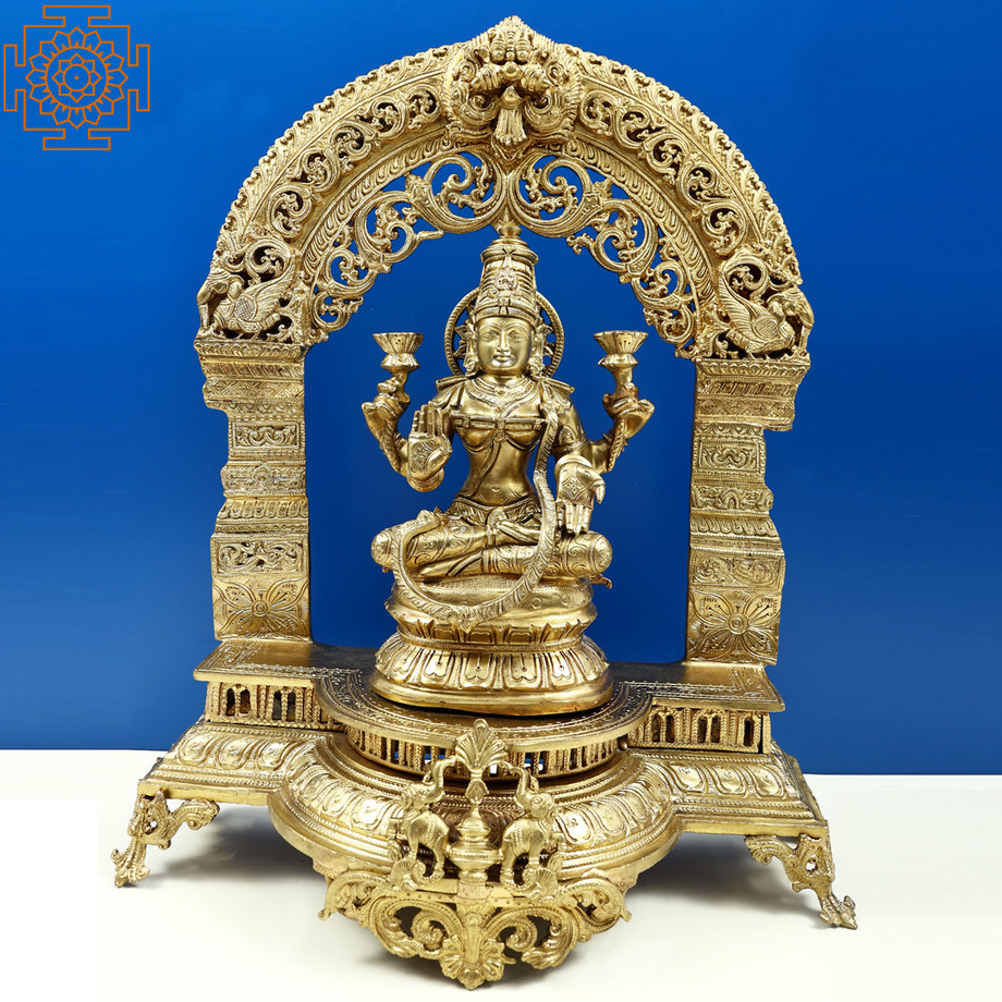 ardhapadmasanadevilakshmibronzestatuewithinamakeshifttemple.jpg