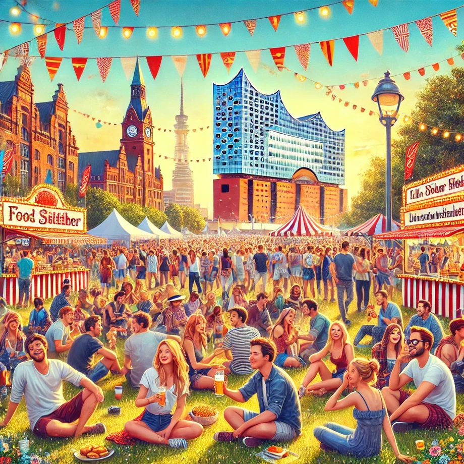 dalle20250324181727alivelysummerfestivalinhamburggermanytheimageshowspeopleenjoyinganoutdooreventwithfoodstallslivemusicandcolorfuldecorations.webp