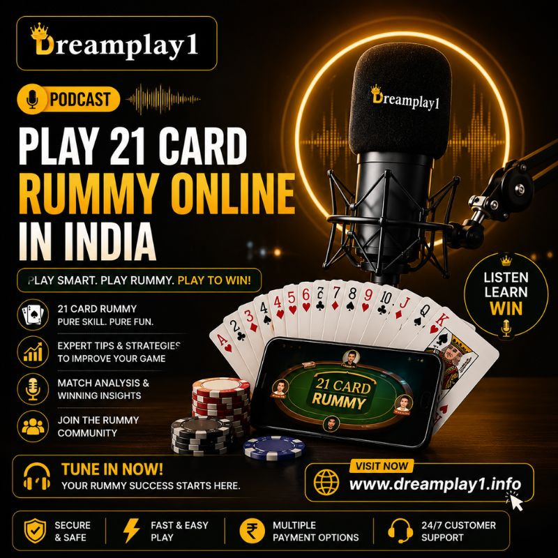 Enjoy 21 Card Rummy Online in India with Dreamplay1