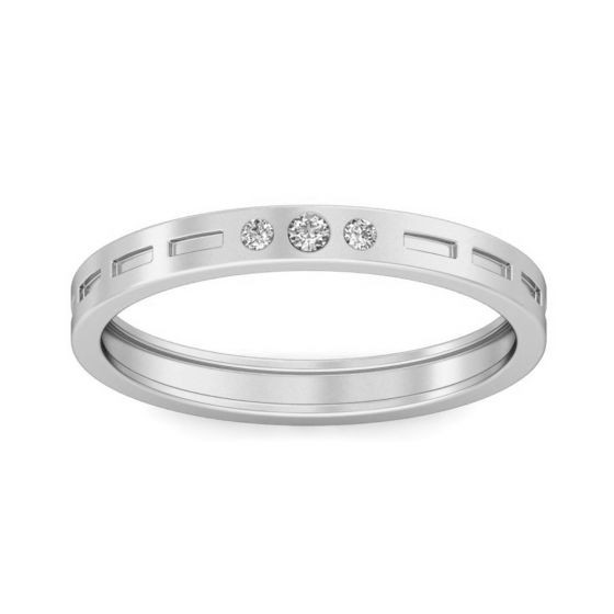 Simple 3 Stone Diamond Casual Ring for Men
